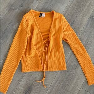 H&M Vibrant Orange Ribbed Top